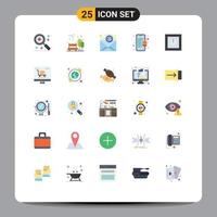 Universal Icon Symbols Group of 25 Modern Flat Colors of safe electronics newsletter devices mobile Editable Vector Design Elements