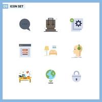 Modern Set of 9 Flat Colors Pictograph of lump password develop login fraudulent Editable Vector Design Elements