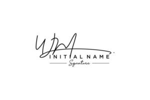 Initial WM signature logo template vector. Hand drawn Calligraphy lettering Vector illustration.