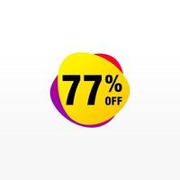 77 discount, Sales Vector badges for Labels, , Stickers, Banners, Tags, Web Stickers, New offer. Discount origami sign banner.