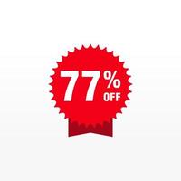 77 discount, Sales Vector badges for Labels, , Stickers, Banners, Tags, Web Stickers, New offer. Discount origami sign banner.