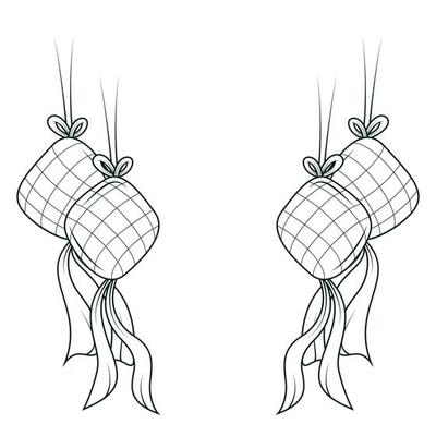 Hand drawn traditional ketupat vector