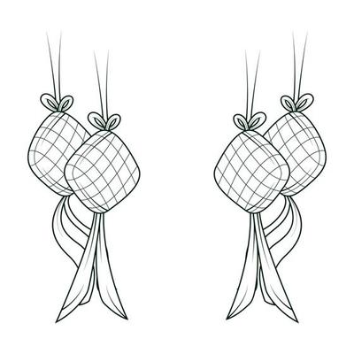 Hand drawn traditional ketupat vector