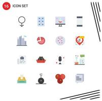 Flat Color Pack of 16 Universal Symbols of office smart phone eco testing ring contact Editable Pack of Creative Vector Design Elements