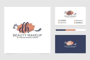 Initial DH Feminine logo collections and business card templat Premium Vector