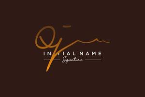 Initial QJ signature logo template vector. Hand drawn Calligraphy lettering Vector illustration.