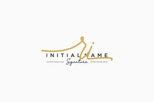 Initial RI signature logo template vector. Hand drawn Calligraphy lettering Vector illustration.