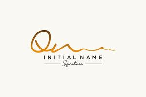 Initial QN signature logo template vector. Hand drawn Calligraphy lettering Vector illustration.