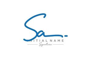 Initial SA signature logo template vector. Hand drawn Calligraphy lettering Vector illustration.