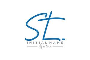 Initial ST signature logo template vector. Hand drawn Calligraphy lettering Vector illustration.