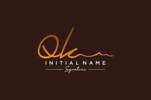 vector de plantilla de logotipo de firma qk inicial. ilustración de vector de letras de caligrafía dibujada a mano.