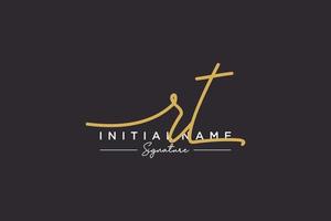 Initial RT signature logo template vector. Hand drawn Calligraphy lettering Vector illustration.