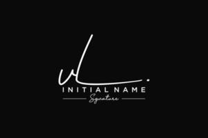 Initial VL signature logo template vector. Hand drawn Calligraphy lettering Vector illustration.