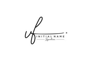 Initial VF signature logo template vector. Hand drawn Calligraphy lettering Vector illustration.