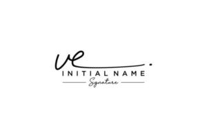 Initial VE signature logo template vector. Hand drawn Calligraphy lettering Vector illustration.