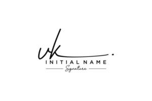 Initial VK signature logo template vector. Hand drawn Calligraphy lettering Vector illustration.