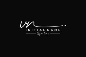 Initial VN signature logo template vector. Hand drawn Calligraphy lettering Vector illustration.