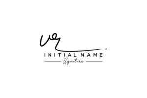 Initial VR signature logo template vector. Hand drawn Calligraphy lettering Vector illustration.