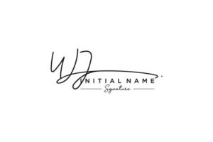 Initial WJ signature logo template vector. Hand drawn Calligraphy lettering Vector illustration.