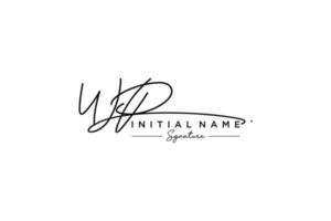 Initial WP signature logo template vector. Hand drawn Calligraphy lettering Vector illustration.