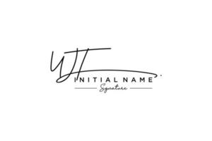 Initial WT signature logo template vector. Hand drawn Calligraphy lettering Vector illustration.