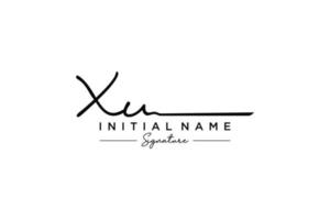 Initial XU signature logo template vector. Hand drawn Calligraphy lettering Vector illustration.