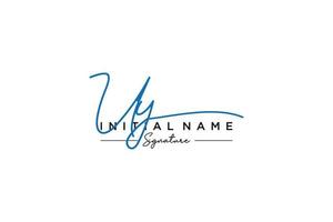 Initial UY signature logo template vector. Hand drawn Calligraphy lettering Vector illustration.