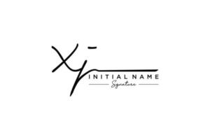 Initial XJ signature logo template vector. Hand drawn Calligraphy lettering Vector illustration.