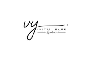 Initial VY signature logo template vector. Hand drawn Calligraphy lettering Vector illustration.