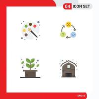 4 Universal Flat Icon Signs Symbols of back to school herb education issues plant Editable Vector Design Elements