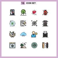 16 Creative Icons Modern Signs and Symbols of app purchase heart power energy Editable Creative Vector Design Elements