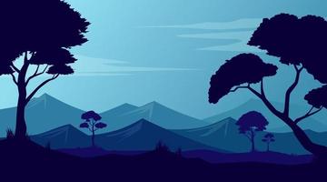 fondo de paisaje de montaña, hermoso bosque natural vector