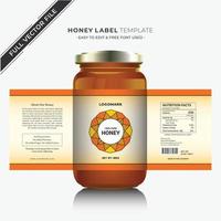 Honey label packaging honey design jar label and product label. vector