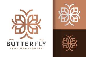 Linear Butterfly Logo Logos Design Element Stock Vector Illustration Template