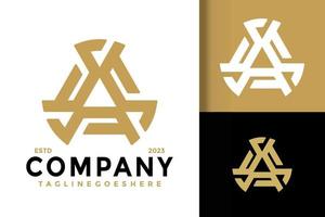 letra abstracta un triángulo logo logos diseño elemento stock vector ilustración plantilla