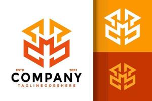 Letter M Hexagon Company Logo Logos Design Element Stock Vector Illustration Template