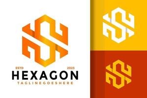 Letter S Hexagon Logo Logos Design Element Stock Vector Illustration Template