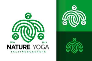 naturaleza yoga hoja logo logos diseño elemento stock vector ilustración plantilla