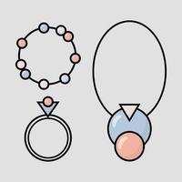 conjunto de iconos de joyería. aislado sobre fondo blanco vector