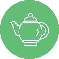 Tea Pot Line Circle Background Icon vector