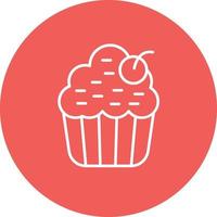 icono de fondo de círculo de línea de muffin vector