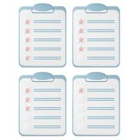 Feedback checklist in a 3d vector. Isolated questionnaire notepad summary. Business survey icon to fill with stars choice vector