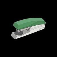 stapler in vector art style, isolated on black background. stapler in vector art style for coloring book.