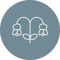 Snowdrop Line Circle Background Icon vector