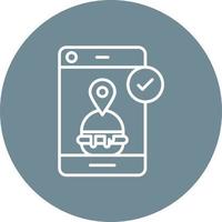 Food App Line Circle Background Icon vector