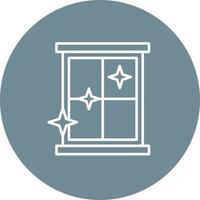 Clean Window Line Circle Background Icon vector