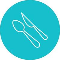 Cutlery Line Circle Background Icon vector