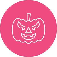 Jack-O-Lantern Line Circle Background Icon vector