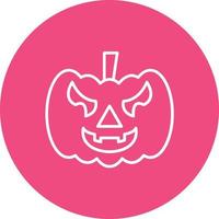 icono de fondo de círculo de línea jack-o-lantern vector