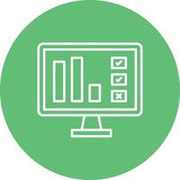 Online Report Line Circle Background Icon vector